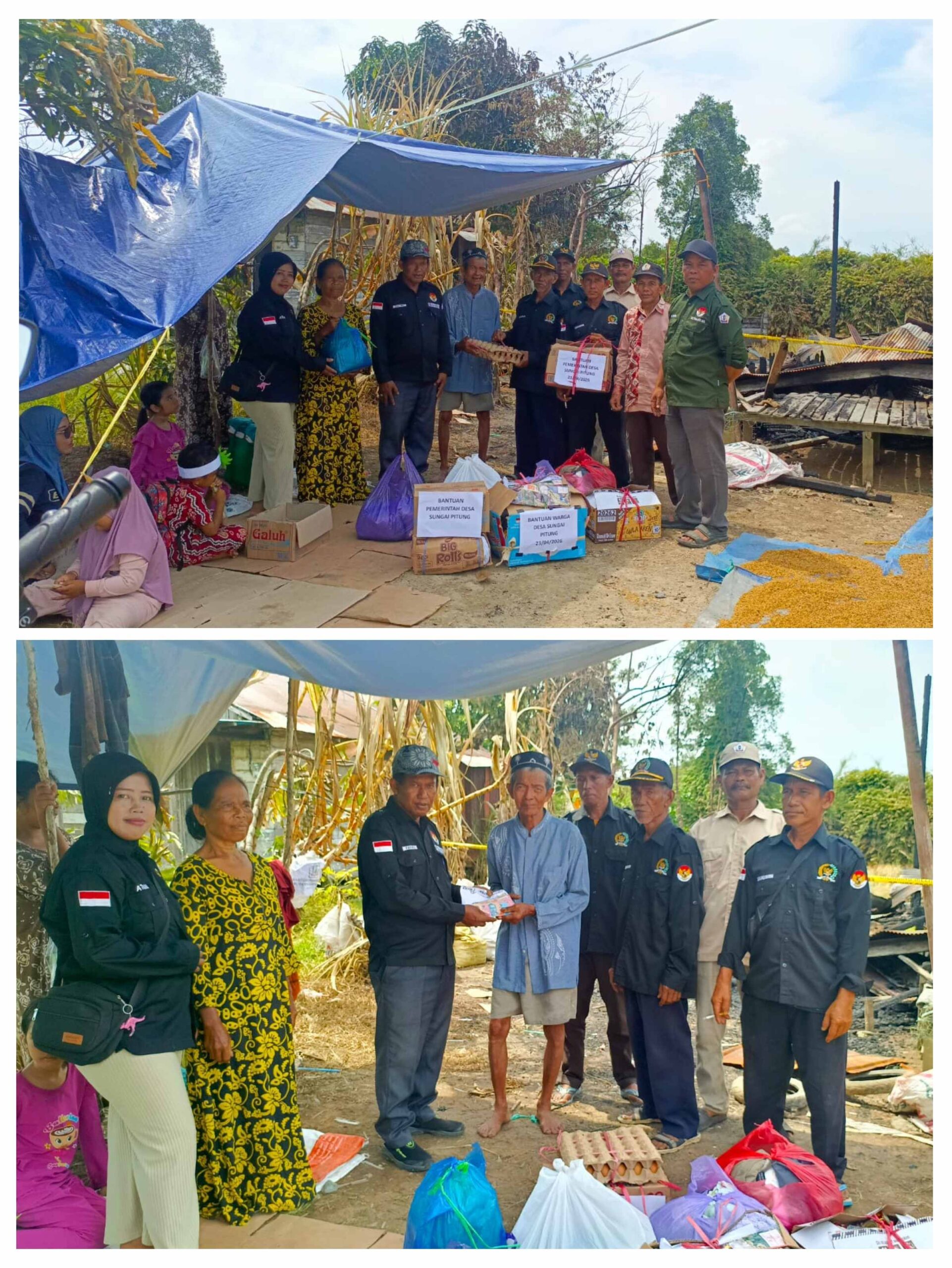 Rumah Ludes Terbakar di Sei Pitung, Anak Disabilitas Selamat, Kades Turun Tangan Bantu Korban