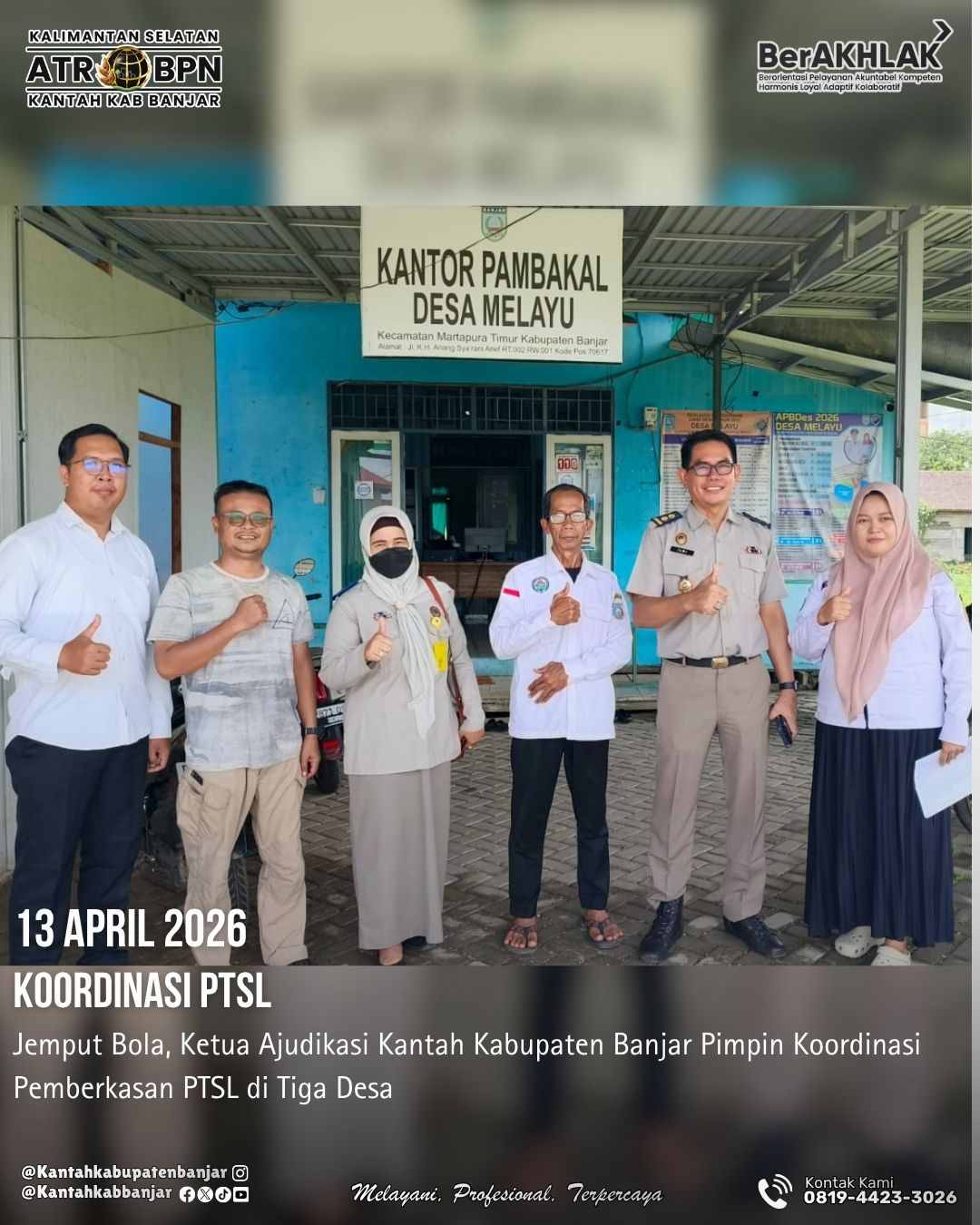 Jemput Bola, Ketua Ajudikasi Kantah Kabupaten Banjar Pimpin Koordinasi Pemberkasan PTSL di Tiga Desa