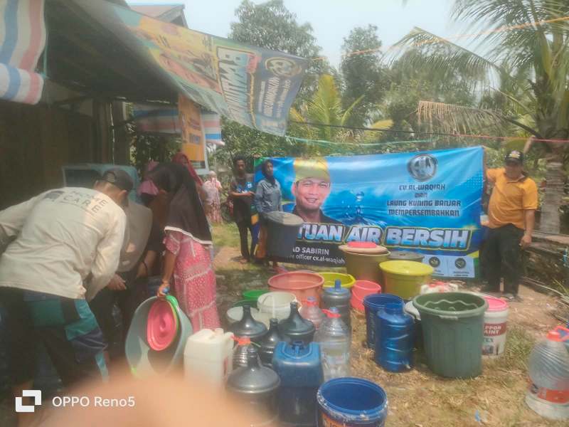 Sungai Berubah Asin, CV Al-Waqiah Turun Tangan Bantu Air Bersih Warga Tinggiran Baru